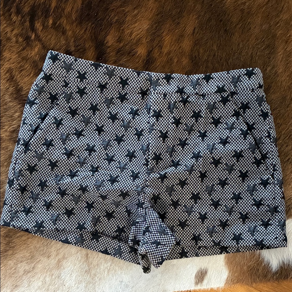 RED Valentino Black and White Star-Print Bermuda Shorts
